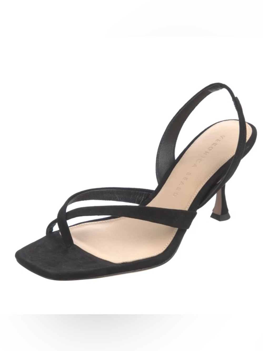 Veronica Beard Black Suede Strappy Heels with Ankle Strap